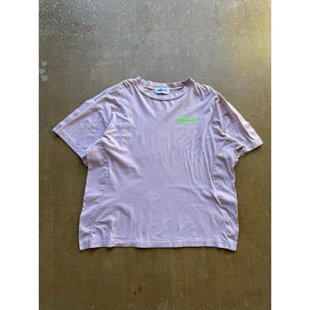 Ambush Dusty Rose Japanese Streetwear Fin T-Shirt Size 3 (L)